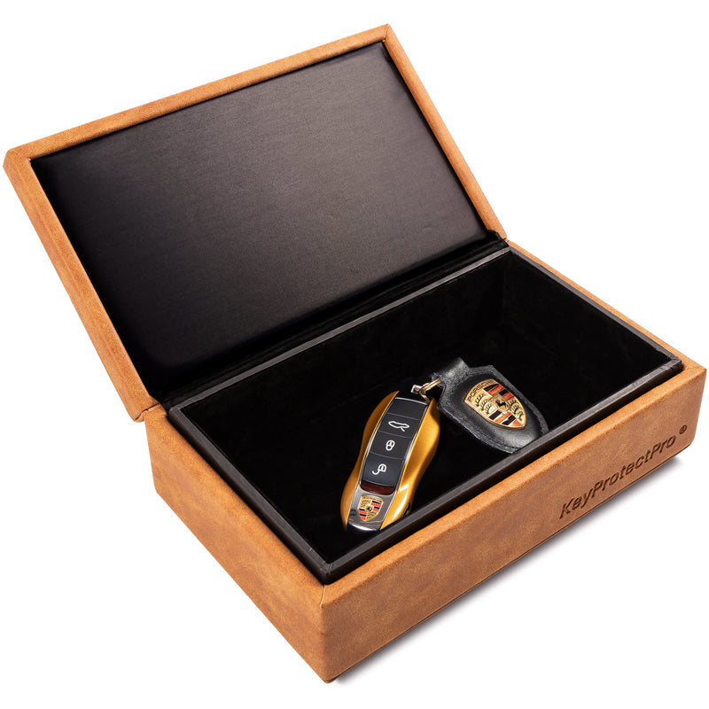 KeyProtectPro® Premium Faraday Key Protection Box in Tan - KeyProtectPro Ltd