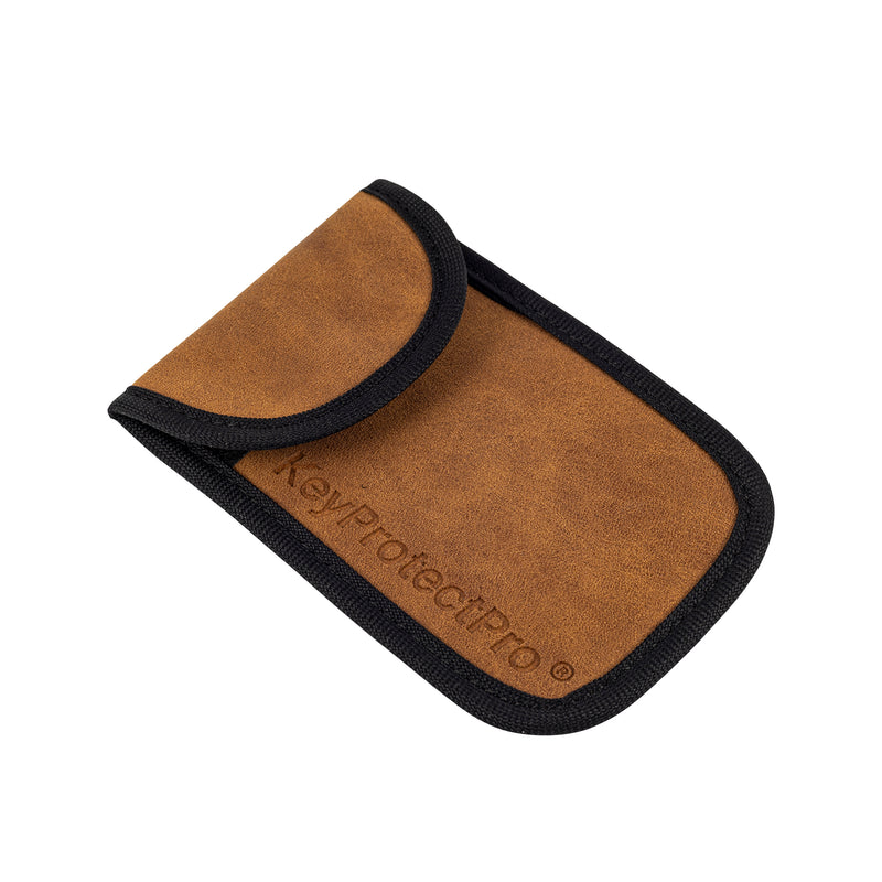 KeyProtectPro® Premium Faraday Key Pouch in Tan - KeyProtectPro Ltd